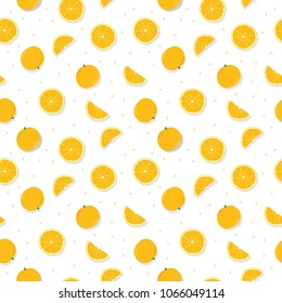 fun simple seamless pattern with orange fruit shape element