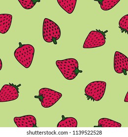 fun simple seamless pattern with strawberry shape element