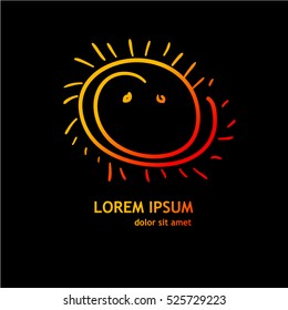 fun simple sun. Vector