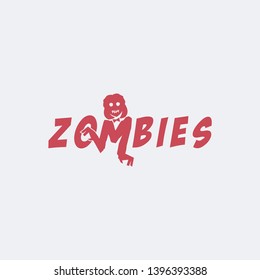 	
Fun and Simple Word mark Zombie logo icon vector template on white background