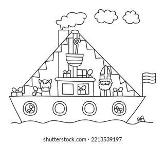 Fun Sinterklaas steamer vector illustration