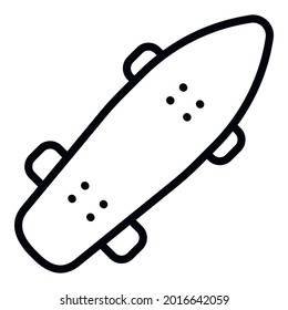 Fun skateboard icon. Outline fun skateboard vector icon for web design isolated on white background