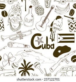 Fun Sketch Cuban Seamless Pattern