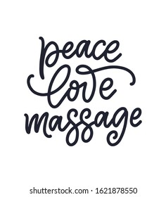 Fun slogan about massage. Lettering typography quote. Hand drawn inspirational, motivational poster. Cosmetology print, badge, logo, tag. Vector illustration