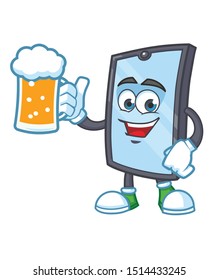 fun smartphone mascot character vector design