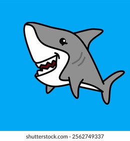 Fun smile cute shark cartoon
