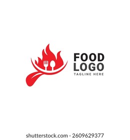 Fun smile spoon and fork logo for food business restaurant