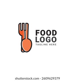 Fun smile spoon and fork logo for food business restaurant