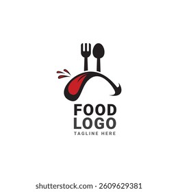 Fun smile spoon and fork logo for food business restaurant