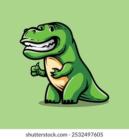 Caricatura de rosto sorridente divertida de t-rex dino com vintage estilo de linha de arte clássica