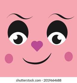 Fun smiling face professionally pink