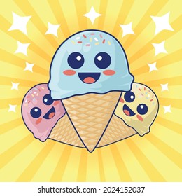 Fun smiling ice cream kids