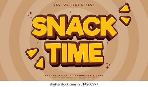 Divertido Snacks tempo modelo de efeito de texto editável Adequado para tema de comida doce