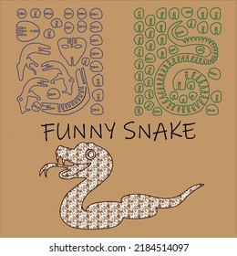 FUN SNAKE, READY TO CUT IN DIFFERENT MATERIALS