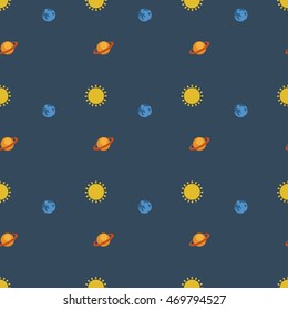 Fun space seamless pattern design. Vector illustration.