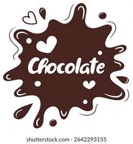Fun splash-style typography spelling "Chocolate" for a playful and energetic holiday design.