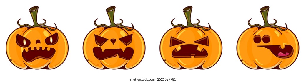 A Fun and Spooky Collection of Unique Halloween Pumpkin Faces for Everyone to Enjoy