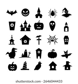 Fun and spooky Halloween doodle elements in vector style. Includes pumpkins, ghosts, bats, and more! Perfect for stickers, decorations, and seasonal designs.