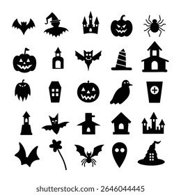 Fun and spooky Halloween doodle elements in vector style. Includes pumpkins, ghosts, bats, and more! Perfect for stickers, decorations, and seasonal designs.