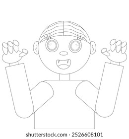 A fun and spooky little vampire coloring page, perfect for Halloween activities. Great for kids and creative Halloween crafts.