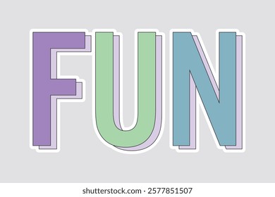 Fun Sticker - Colorful Vector Design. Vibrant and playful "Fun" sticker with a colorful, modern design. Ideal for digital art, branding, and decorative purposes