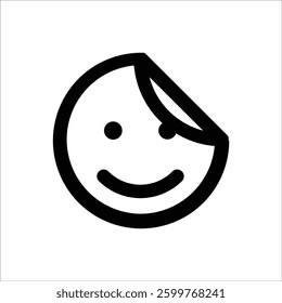 A fun sticker icon for digital design, chat, or creative tools.