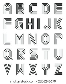 Fun striped alphabet vector letters