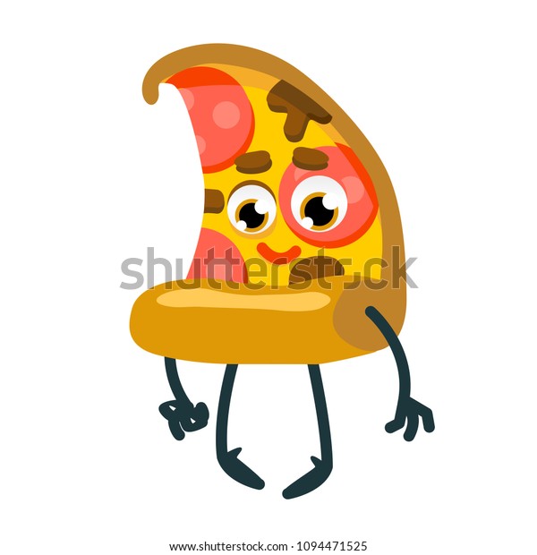 Fun Styled Slice Pizza Fast Food Stock Vector Royalty Free