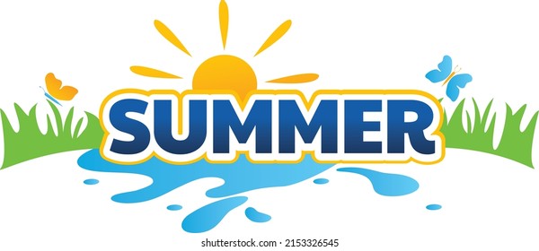 Fun summer concept with nature and a water splash