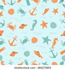 Fun Summer Holiday Seamless Pattern - Beach Fun