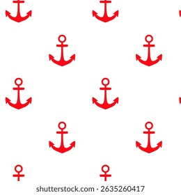 Fun summer red anchor pattern – seamless nautical vector background for crafts, children’s art, and creative projects