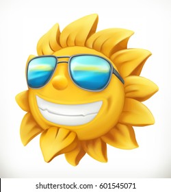 Fun Summer Sun. 3d Vector Icon