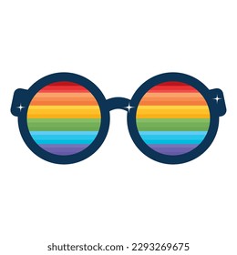 Fun Sommer-Sonnenbrille mit Regenbogendesign einzeln