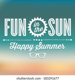 Fun in the Sun Happy Summer Vector