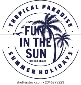 fun in the sun palm tree summer holidays tropical paradise