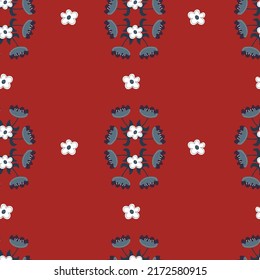 Fun Swedish flowers with dots and stripes. Seamless repeat collection.