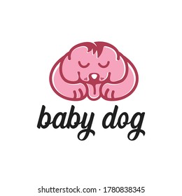fun and sweet baby dog logo