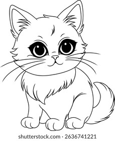 Fun and Sweet Cat Design Coloring Sketch Book