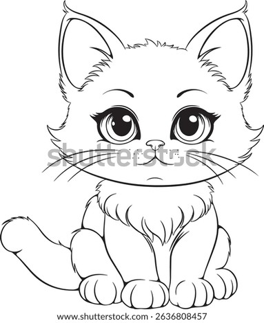 Fun and Sweet Cat Design Coloring Sketch Book