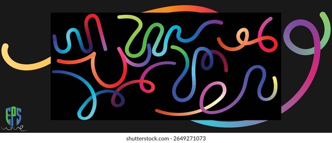Fun Swirl Wave Art Templates for Branding and Ads.EpS10
