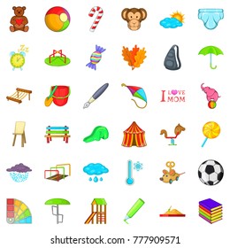 Fun thing icons set. Cartoon style of 36 fun thing vector icons for web isolated on white background