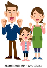 fun Three people in family, Parents and daughter