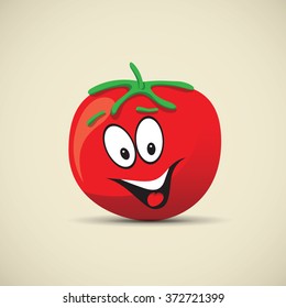 fun tomato smiling face