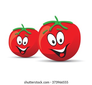 fun tomato smiling face