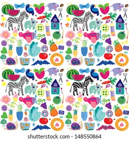 fun, toy, set, zoo,  pattern, cartoon