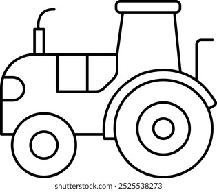 Fun Tractor Coloring Book Pages with Outline Design for Kids