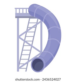 Fun tube slide icon cartoon vector. Aqua water slide. Happy air summer