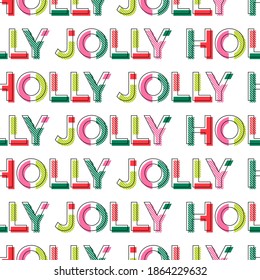 Fun typography design seamless pattern for christmas and new year background