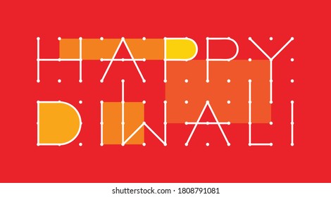 tipografía divertida, puntos, rangoli colorido durante la celebración de diwali