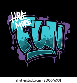 Fun Typography Graffiti Vector Logo Illustration